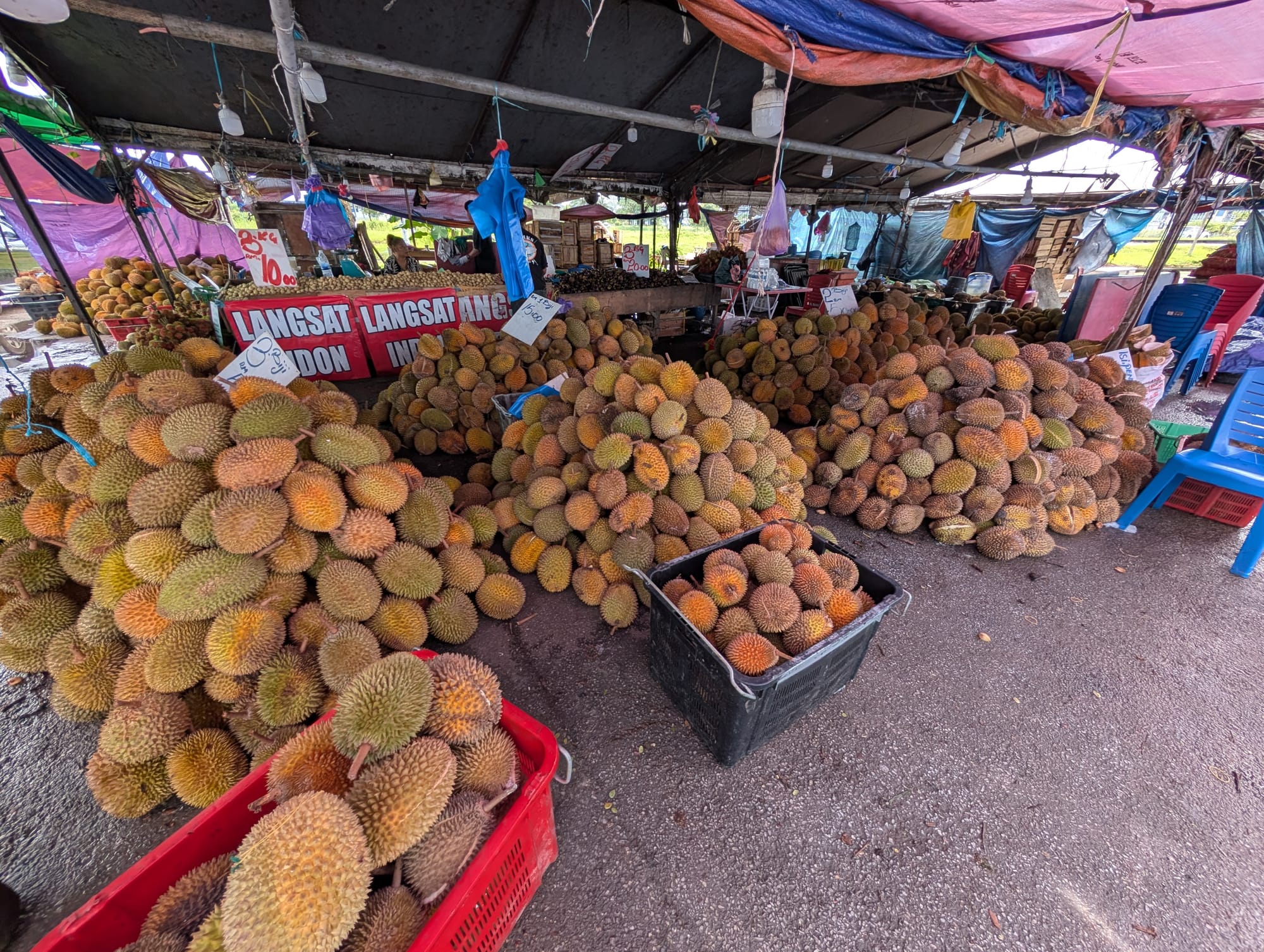 ドリアンを探して市場巡り@クチン
